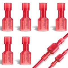50pcs Insulated Female Quick Disconnect Spade Terminals AWG22-18 Wire Connectors