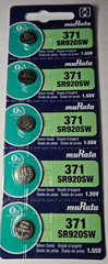 371 MURATA 5PK 1.55V SILVER OXIDE (GREAT EXP 10/32) SR920SW SR69 FREE SHIPPING