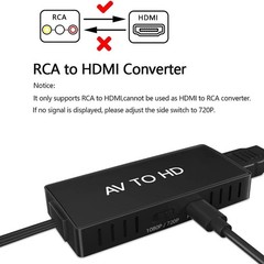 RCA to HDMI Converter, Analog Composite to HDMI Adapter Compatible VCR,DVD,VHS