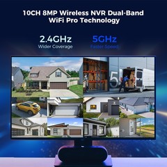 Hiseeu 10CH NVR 3MP 2.4G/5G WIFI Outdoor Audio Security Camera System CCTV HDD