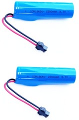 2 Pack 3.7v 2200mAh Lithium Ion Rechargeable Battery with SM 2P Plug