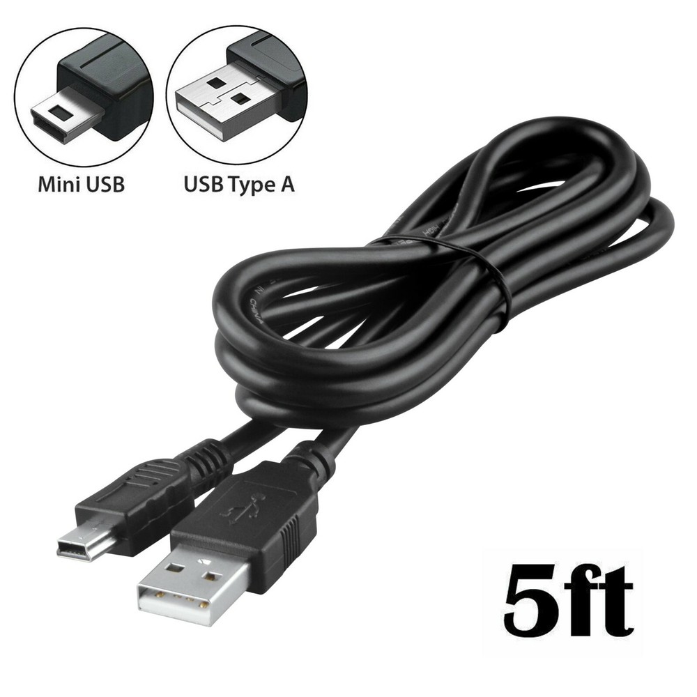 Fite ON 5ft USB Cable Charger Cord for Garmin GPS Nuvi Power Charging Sync Data