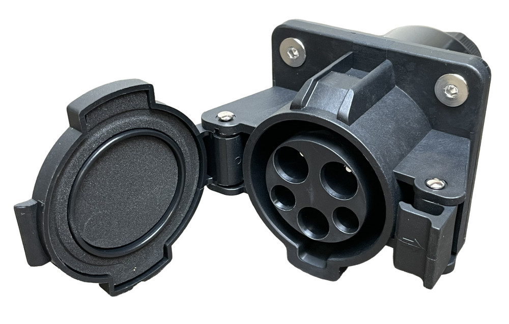 SAE J1772 EV Charging Socket Inlet 16A / 32A / 50A, Panel Mount AC Charging Port