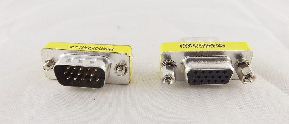 1pc VGA/SVGA 15 Pin DB15 Male To Female D-SUB 3 Rows Mini Gender Changer Adapter
