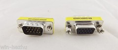 1pc VGA/SVGA 15 Pin DB15 Male To Female D-SUB 3 Rows Mini Gender Changer Adapter
