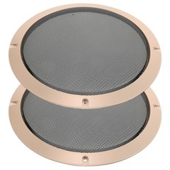 2Pcs Metal ABS Speaker Grill Covers for Car Audio with Golden Round Mesh