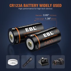 EBL 16340 CR123A USB Rechargeable Li-ion Battery 3.0V For Arlo Camera Lot