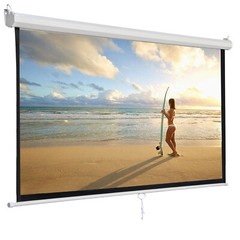 120” Projector Screen Projection Screen Manual Pull Down HD Screen 1:1 Format