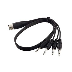 50cm MIDI DIN 5 Pin Male Plug to 4x 3.5mm 1/8″ Jack Mono AUX Audio Adapter Cable