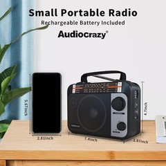 Multi-Band AM/FM/SW1-2 Radio Transistor Radio AC or Battery Operated with Best R