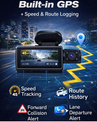 CardiVox A21 3 Ch Dash Cam 4K+2.5K+2.5K Sony STARVIS 2 GPS WiFi ADAS 256GB