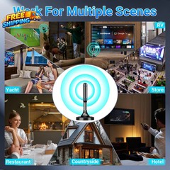 2026 Digital TV Antenna for Smart TV Indoor 360° Long Range Reception for Local