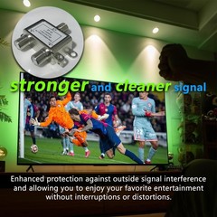 Coaxial Cable Splitter 2 Way, Coax Support 5-2400MHz, Digital Silver