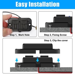 2X 12-24V 4.8ADual USB PD QC3.0 Car Boat RV Fast Charger Socket LED Power Outlet
