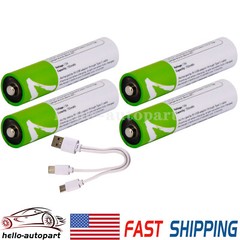 USB AA AAA 9V D Size Lithium ion Li-ion Rechargeable Battery 1.5V W/ Type C Lot