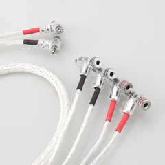 OCC Silver Plated Cord with Angle Banana Plugs HiFi Audio Bi-wire Speaker Cable