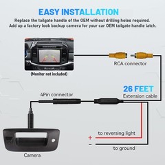 Tailgate Handle Backup Rear View Camera for 2007-2013 Chevrolet Chevy Silvera…