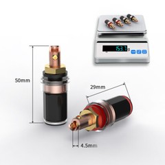 4pcs Red Copper Plated Binding Post HiFi Banana Female Adapter Speaker Terminal