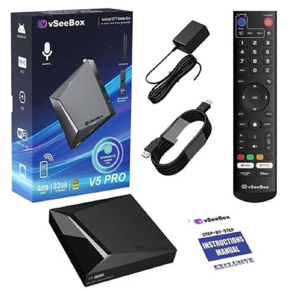 AskFace 2026 VSeeBox V6 MAX Android 14 TV Box with Accessory 4GB+64GB 8K HD &