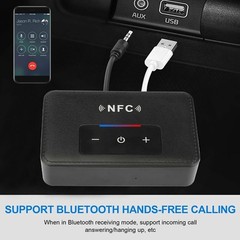 Bluetooth 5.0 Receiver Transmitter Wireless 3.5mm AUX NFC to 2 RCA Audio Adapter