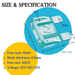 20 Pack 70A AMP Platinum Plated Large Audio Blade MAXI Fuse 12V 24V 32V Auto US