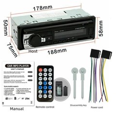 One Din MP3 Player Car Radio Stereo Audio in-Dash FM Aux Receiver USB Bluetooth