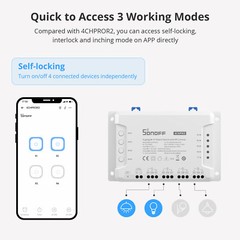 SONOFF 4CHPROR3 Wifi Smart Light Switch Module with RF Control for Alexa/Google