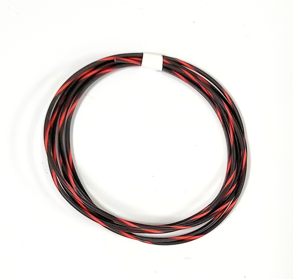 25 FEET AUTOMOTIVE WIRE 18 AWG HIGH TEMP TXL WIRE BLACK WITH RED STRIPE
