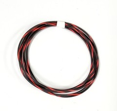 25 FEET AUTOMOTIVE WIRE 18 AWG HIGH TEMP TXL WIRE BLACK WITH RED STRIPE