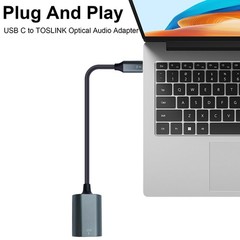 USB C to Toslink Optical Audio Adapter 20cm/7.87inch, USB C Male to Toslink F…
