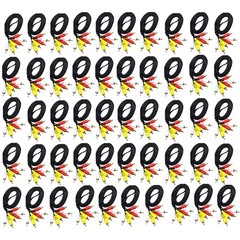 10/20/30/40/50Pcs 1.5m AV Male to Male 3 RCA Audio Video Composite Cable NEW