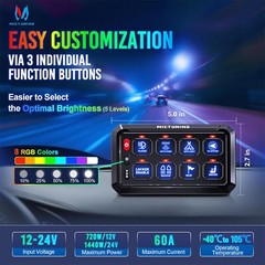 P1s RGB Switch Panel Toggle Switch Circuit Control Relay System For Car Marine