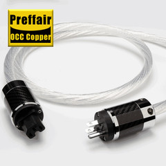 Preffair High Fidelity OCC Copper Conductor Silver Plating Power Cable DIY Plug