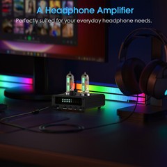 HIFI Vacuum Tube Preamp with Magic 6E2 Stereo Headphone Amp FM Radio Home Clock