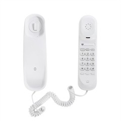 White OF-990 Slimline Wall Mountable Basic Corded Telephone No AC Power Needed
