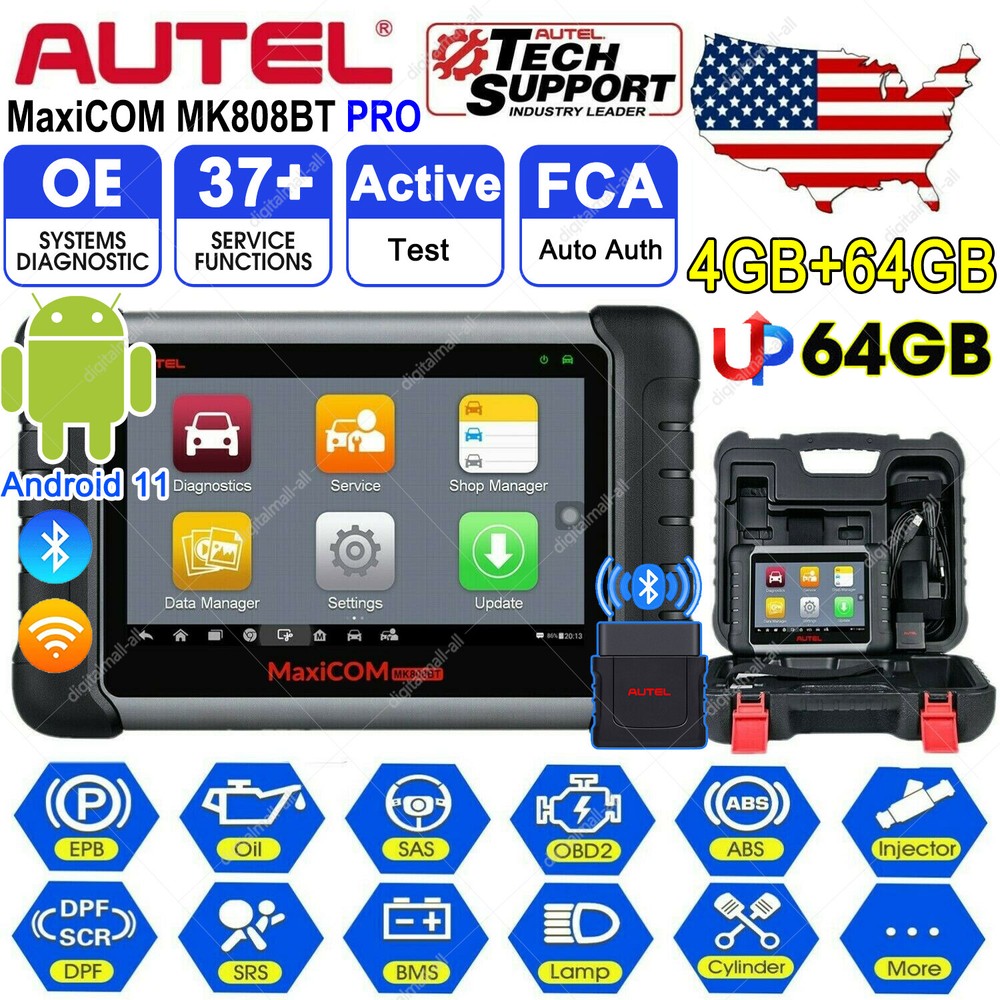 Autel MaxiCOM MK808BT PRO OBD2 Car Diagnostic Scanner Full System Bi-Directional