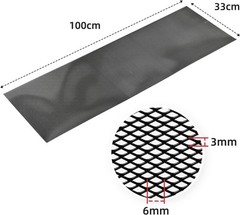 Universal Car Grill Mesh 40″ x 13″, Black-Painted 3 x 6mm Rhombic Hole black