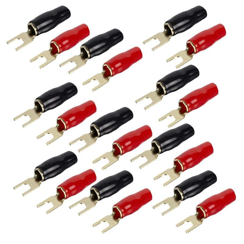 Raptor R810ST Mid Series Gold Plated 8 Gauge Spade Barrier Terminal (20/pack)