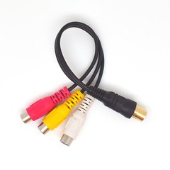 1pc 18cm TV Male Plug to 3 x RCA (Red+Yellow+White) Female Jack Adapter Cable US