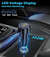 7in1 Cigarette Lighter Splitter,12V/24V Car Charger Adapter Independent Switches