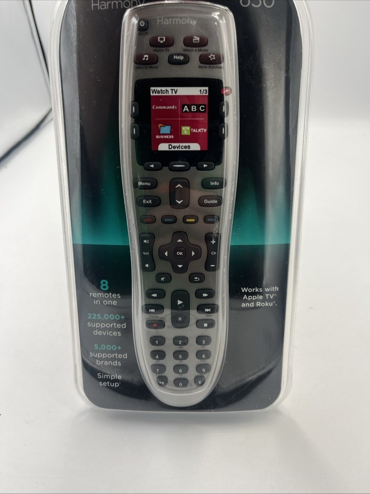 Logitech Harmony 650 Universal Remote Control Color Screen Silver NEW SEALED