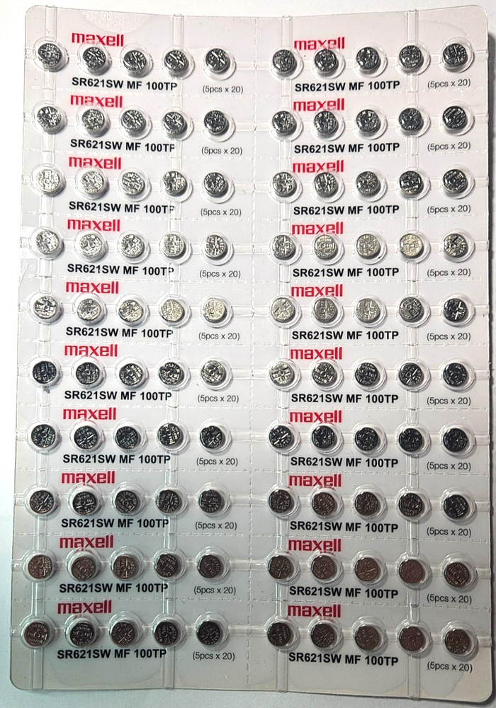 100 PACK MAXELL 364 SR621SW SR621 SILVER OXIDE (GOOD EXP 10/30) FREE SHIPPING