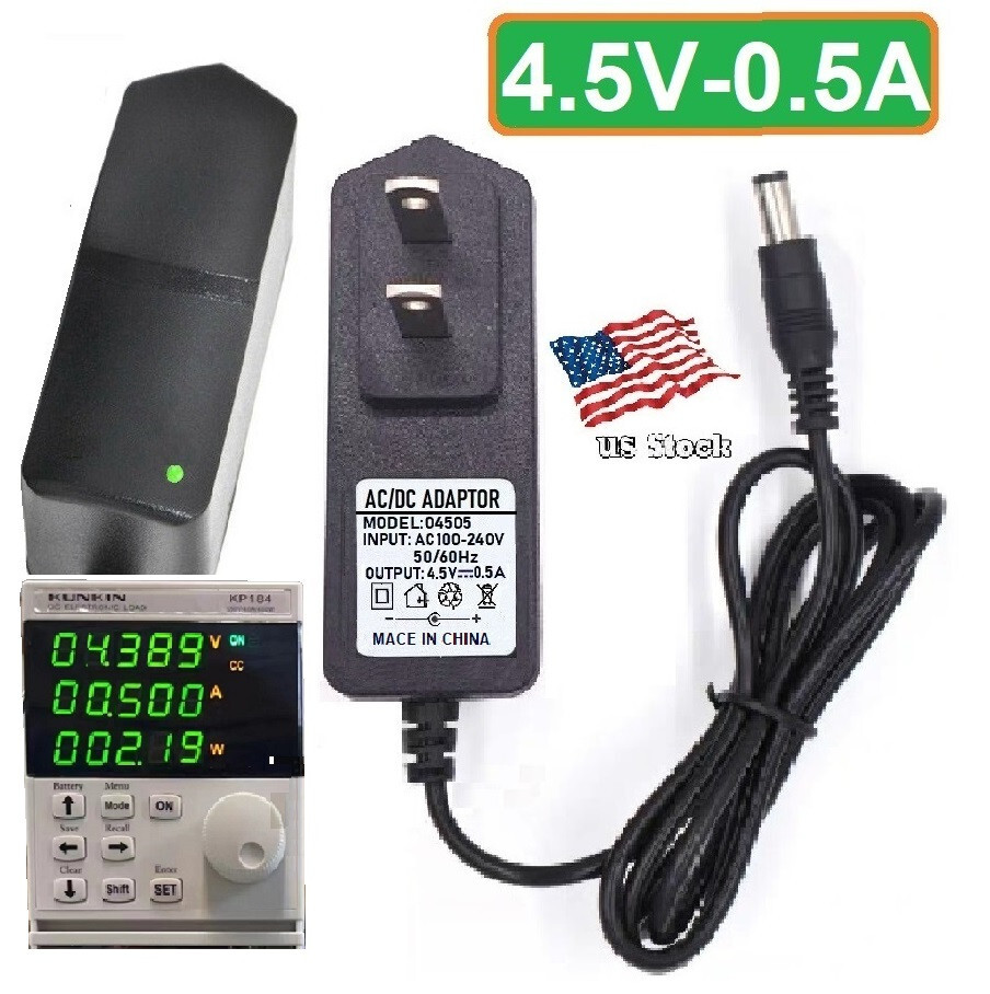4.5V 0.5A AC/DC Adapter Power Supply for Home Electronics with 5.5×2.1mm Plug