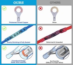Heat Shrink Wire Connectors Waterproof Ring Fork Spade Electrical Butt Connector