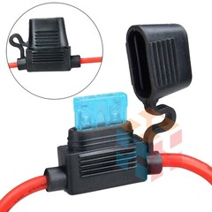 3 Pack 14 Gauge Mini ATC 15A Fuse Holder In-Line AWG Wire Copper 12 Volt Blade