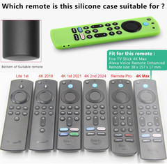 Pinowu Silicone Remote Case (3Pcs, Glow in the Dark) for Fire TV Stick 4K Max/In