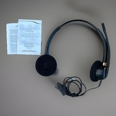 Plantronics EncorePro HW520 Black Duo Digital Headband Headset (Open Box)