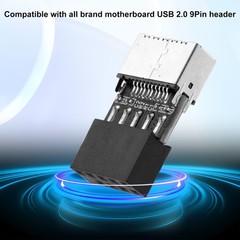 USB 2.0 to USB 3.2 Gen 1 Header Adapter Front Panel Connector Motherboard 9Pin t