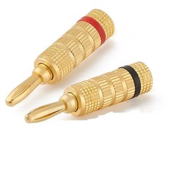 8PCS 24k Gold Plated Speaker Banana Plugs-Closed Screw Type HIFI audio Cable