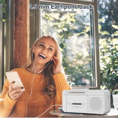Portable Cassette Player Recorder Boombox with AM/FM Radio, AC or Battery Pow…
